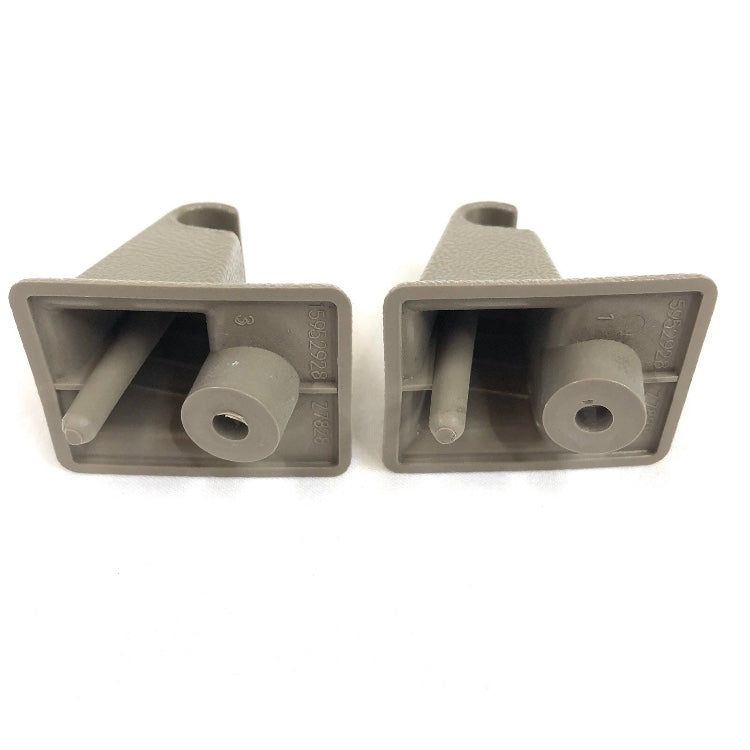 1995-1999 Suburban Sun Visor Clips Pair Passenger Driver BEIGE Tan Retainer Hooks Mounts