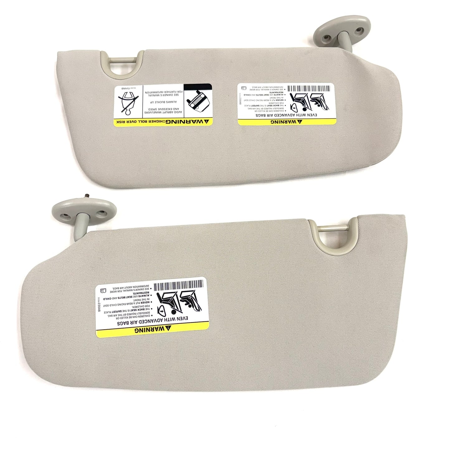 2007-2017 Jeep Patriot Sun Visors Pair Passenger Driver OEM Light Gray