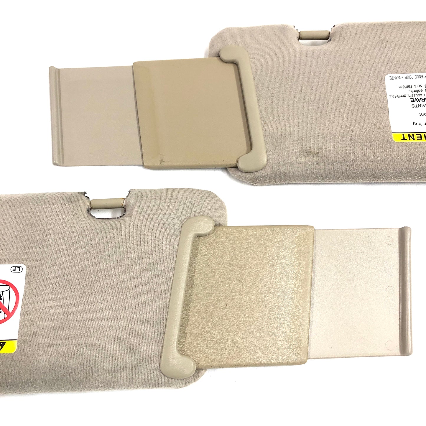 1999-2003 Toyota Solara Sun Visors Pair Driver Passenger Pair Beige Tan W/ Lights OEM