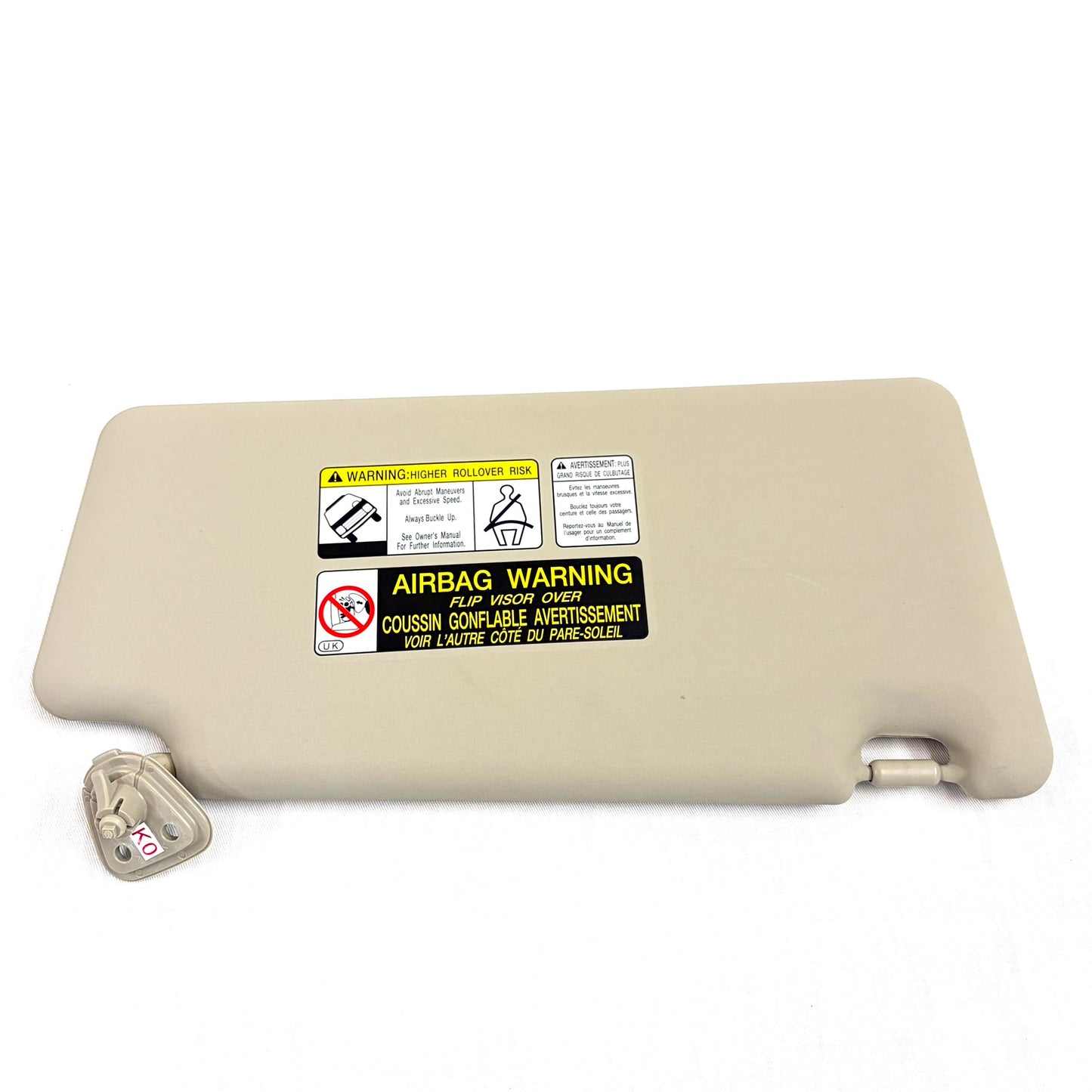 2008-2015 Nissan Rogue Sun Visor Driver Side BEIGE Vinyl Left OEM W/O Light