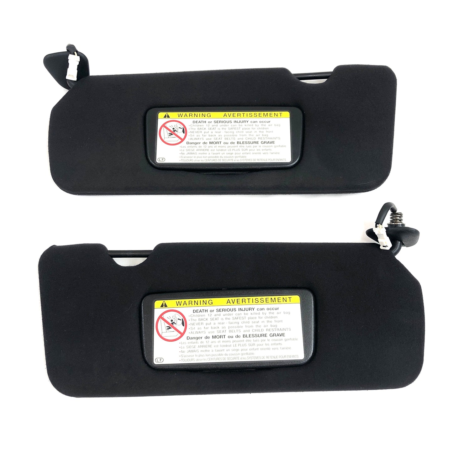 1999-2003 Toyota Solara Convertible Sun Visors Black Pair Passenger Driver