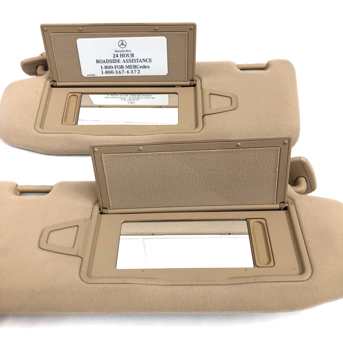 2000-2006 Mercedes W220 S500 S600 Sun Visors OEM Pair Passenger Driver Tan Brown