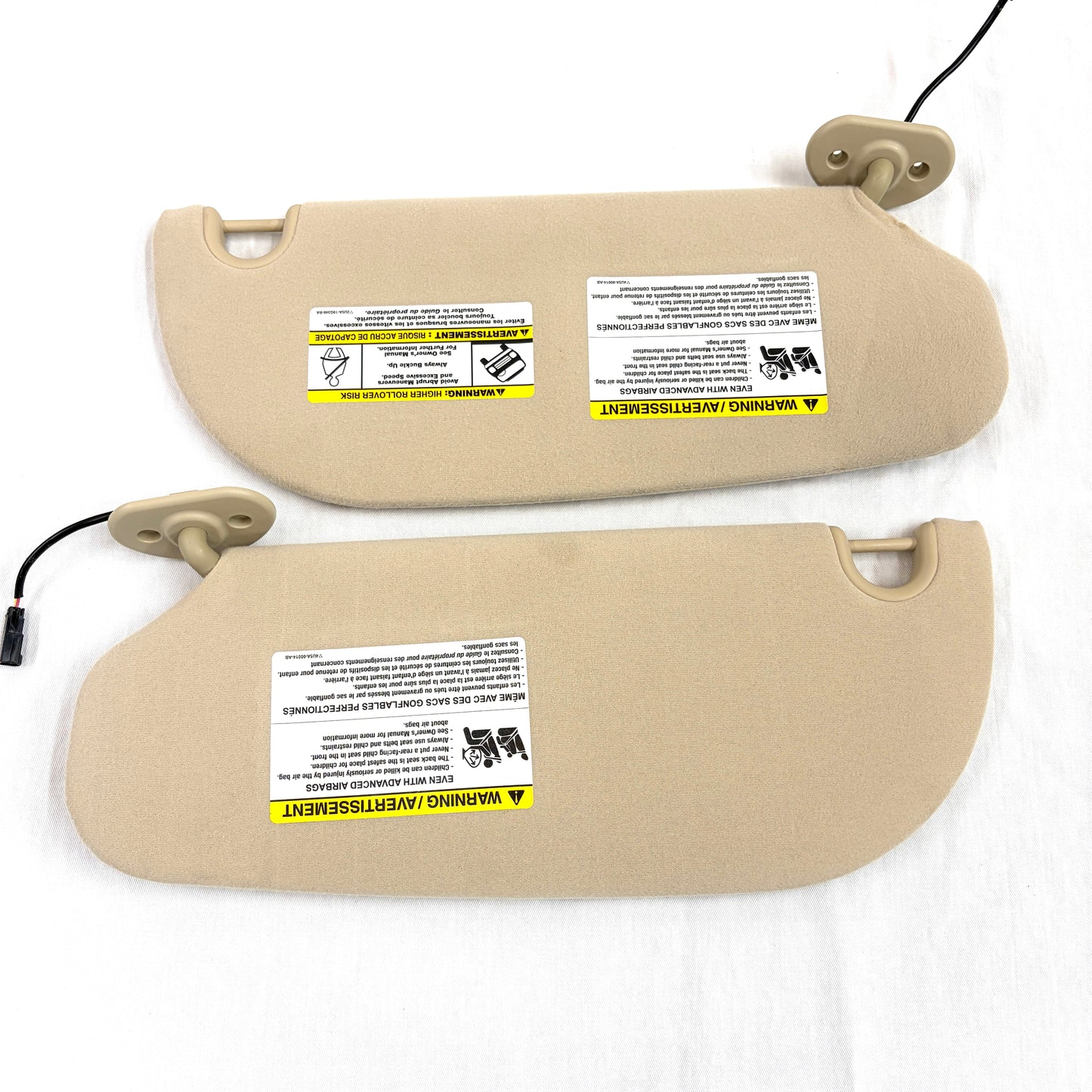 2006-2010 Ford Explorer Sun Visor Driver Left Side Shade OEM Beige Tan W/ Lights