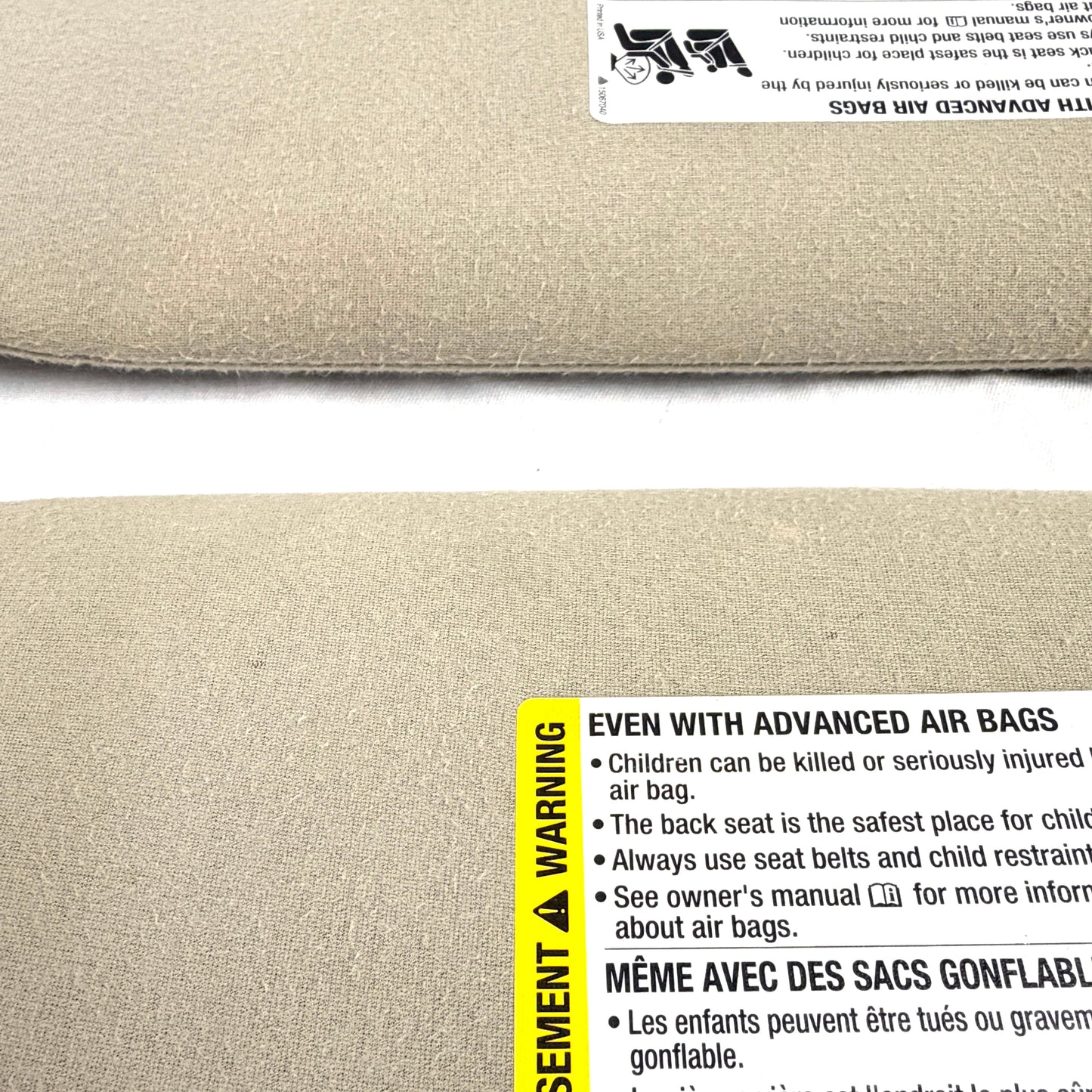 1999-2006 Sierra Silverado Sun Visors Passenger Driver Pair BEIGE SHALE OEM Shades W/ Mirror