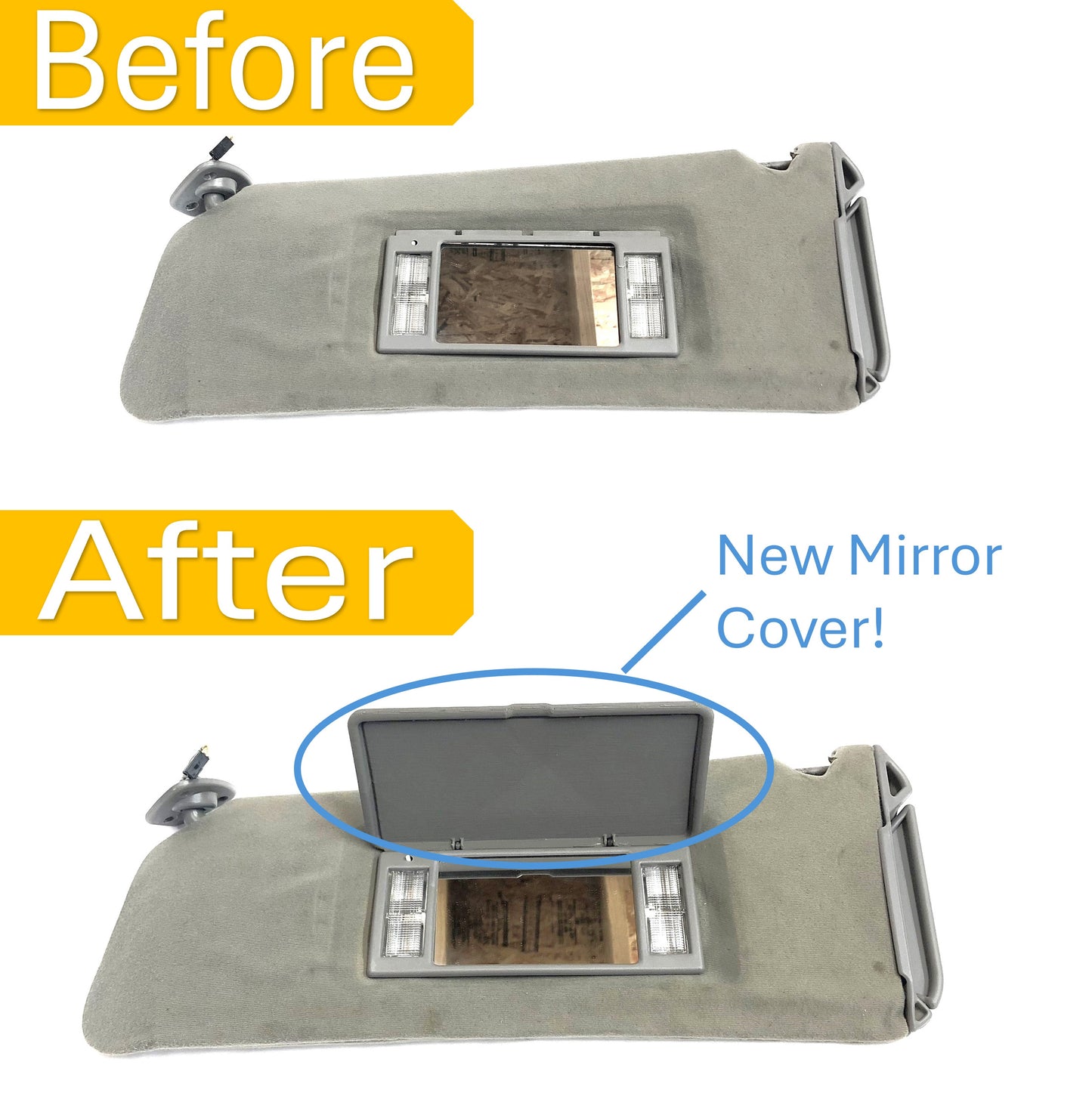 Sun Visor Mirror Repair! 1995-2000 Suburban Yukon Tahoe Vanity Mirror Lid Replacement Pair (x2) Passenger and Driver