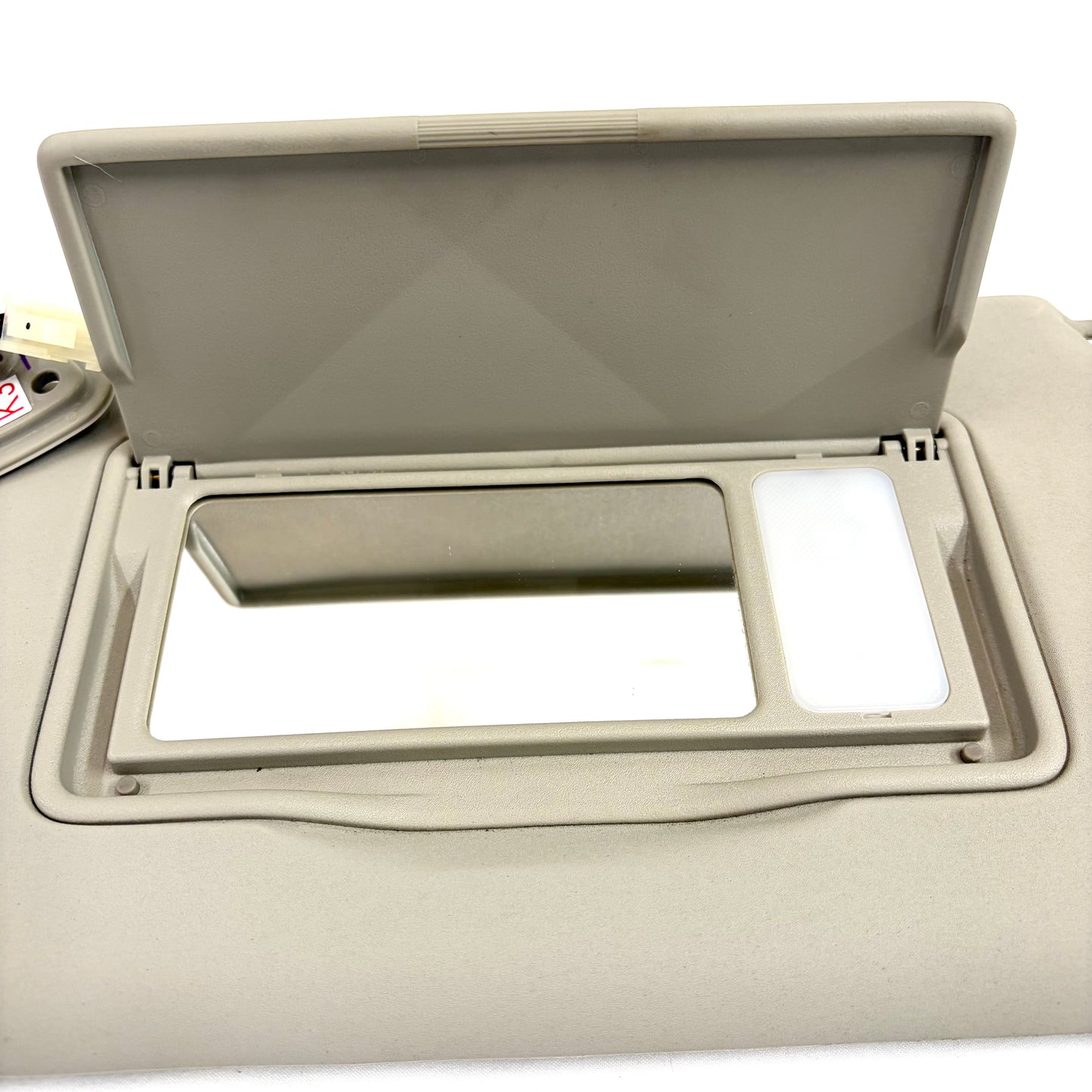 2008-2015 Nissan Rogue Sun Visor Driver Side BEIGE Vinyl Left OEM W/ Light