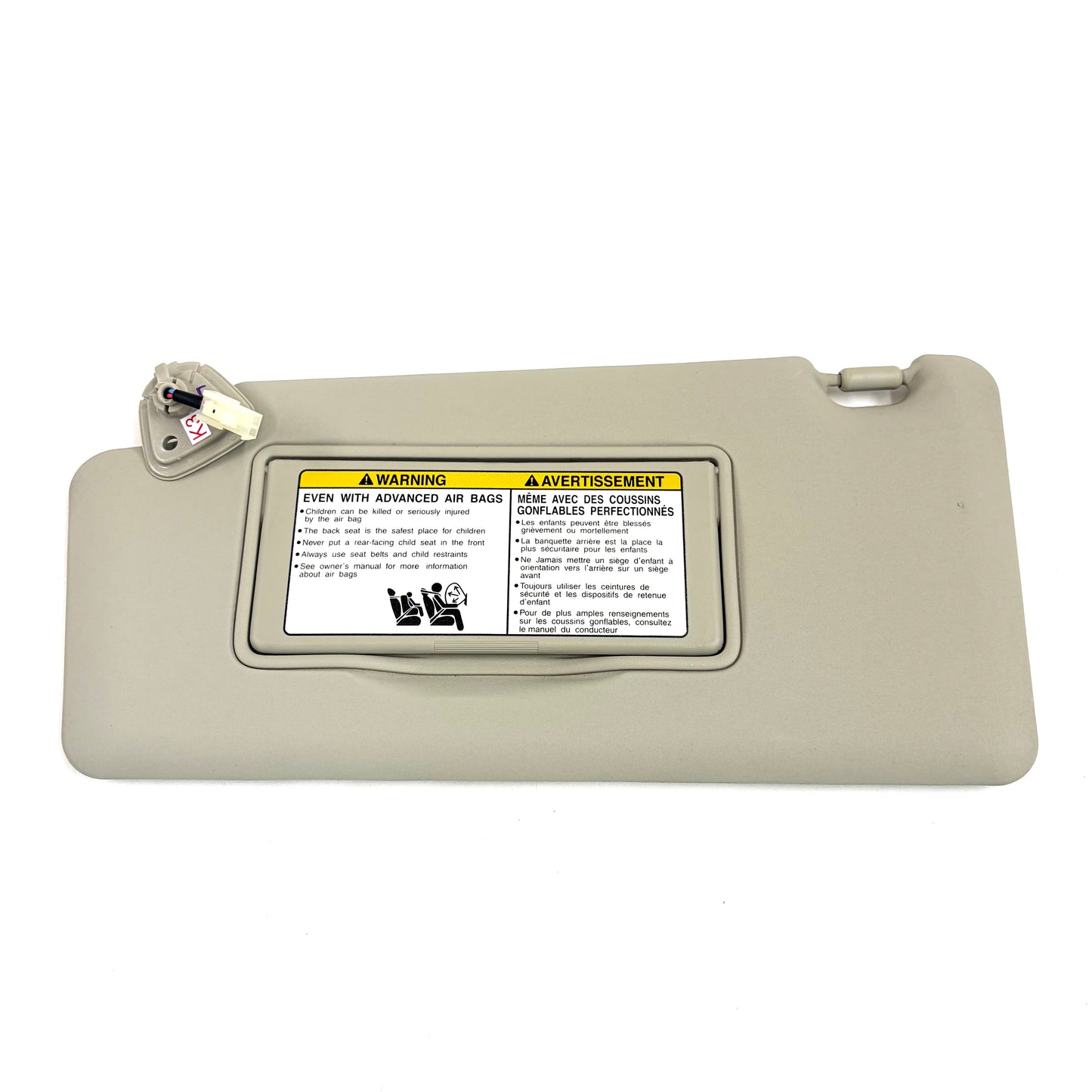 2008-2015 Nissan Rogue Sun Visor Driver Side BEIGE Vinyl Left OEM W/ Light