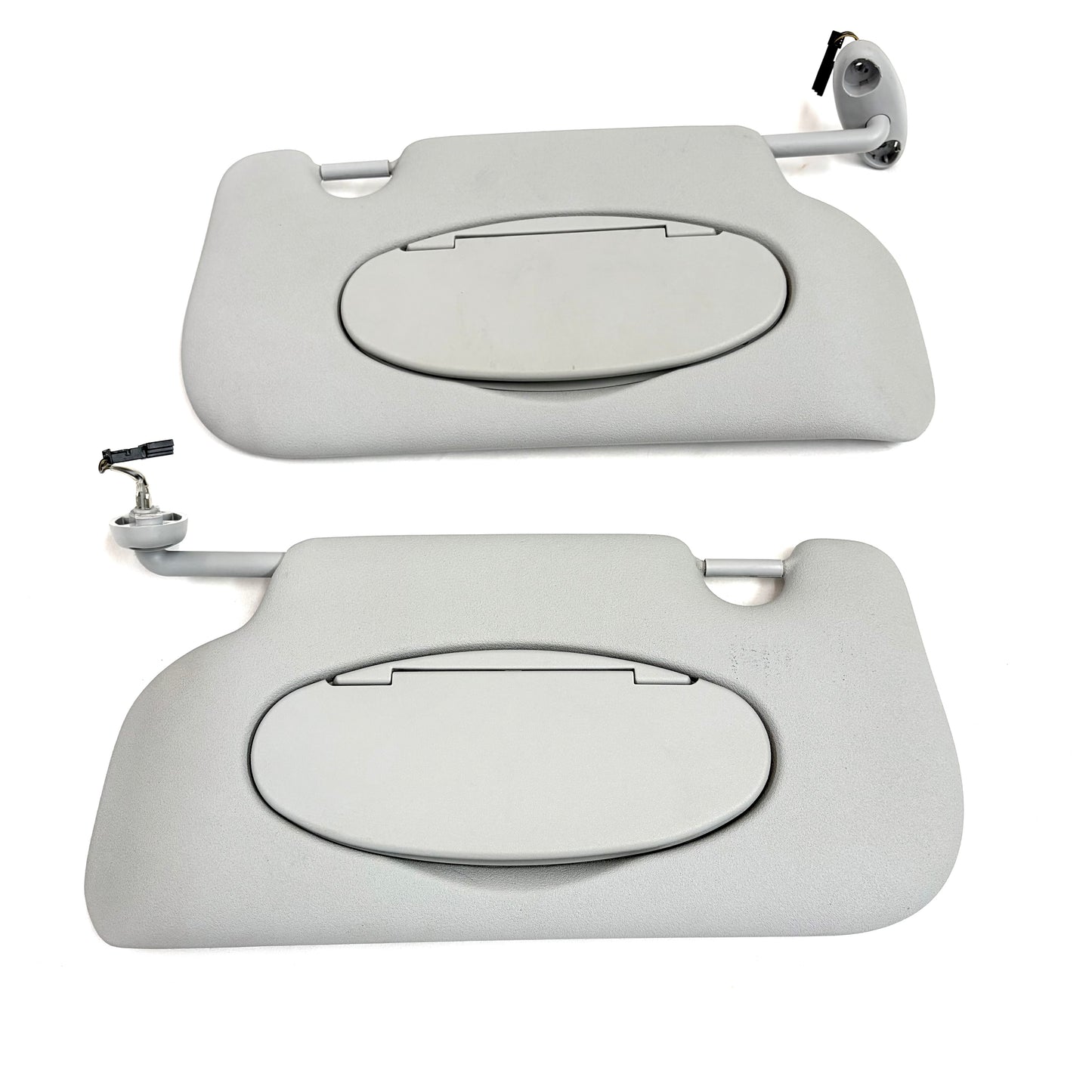 2007-2013 Mini Cooper Sun Visors Gray Set Passenger Driver OEM Shades W/ Lights