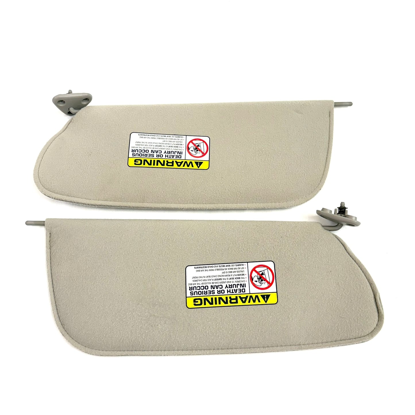 1997-1998 Dodge Dakota Sun Visors Pair Passenger Driver Cloth OEM Beige