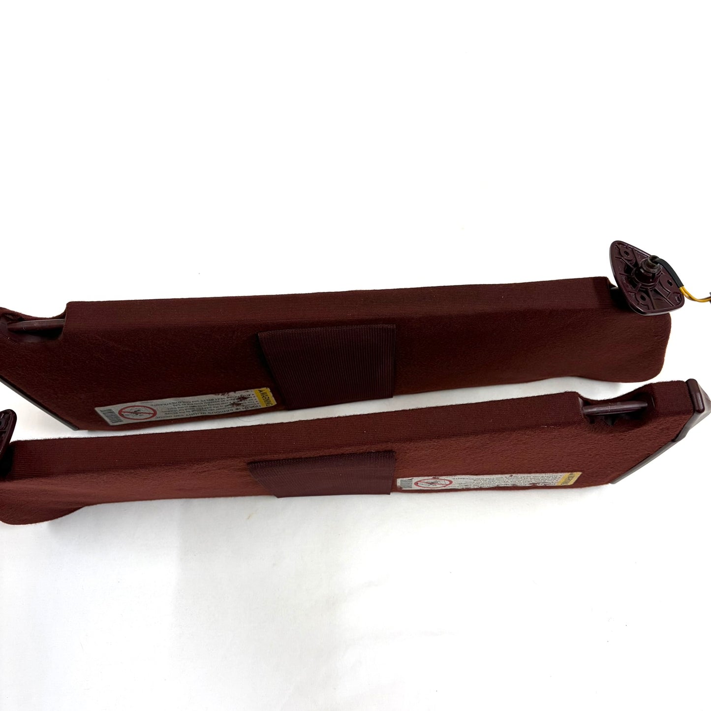 1995-1999 Yukon Tahoe Suburban Sun Visors Driver Passenger Pair W/ Lights Ruby Red Maroon