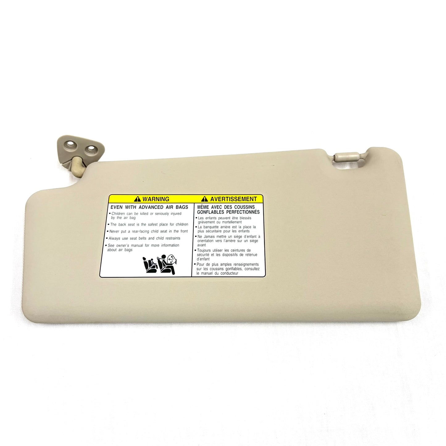 2008-2015 Nissan Rogue Sun Visor Driver Side BEIGE Vinyl Left OEM W/O Light