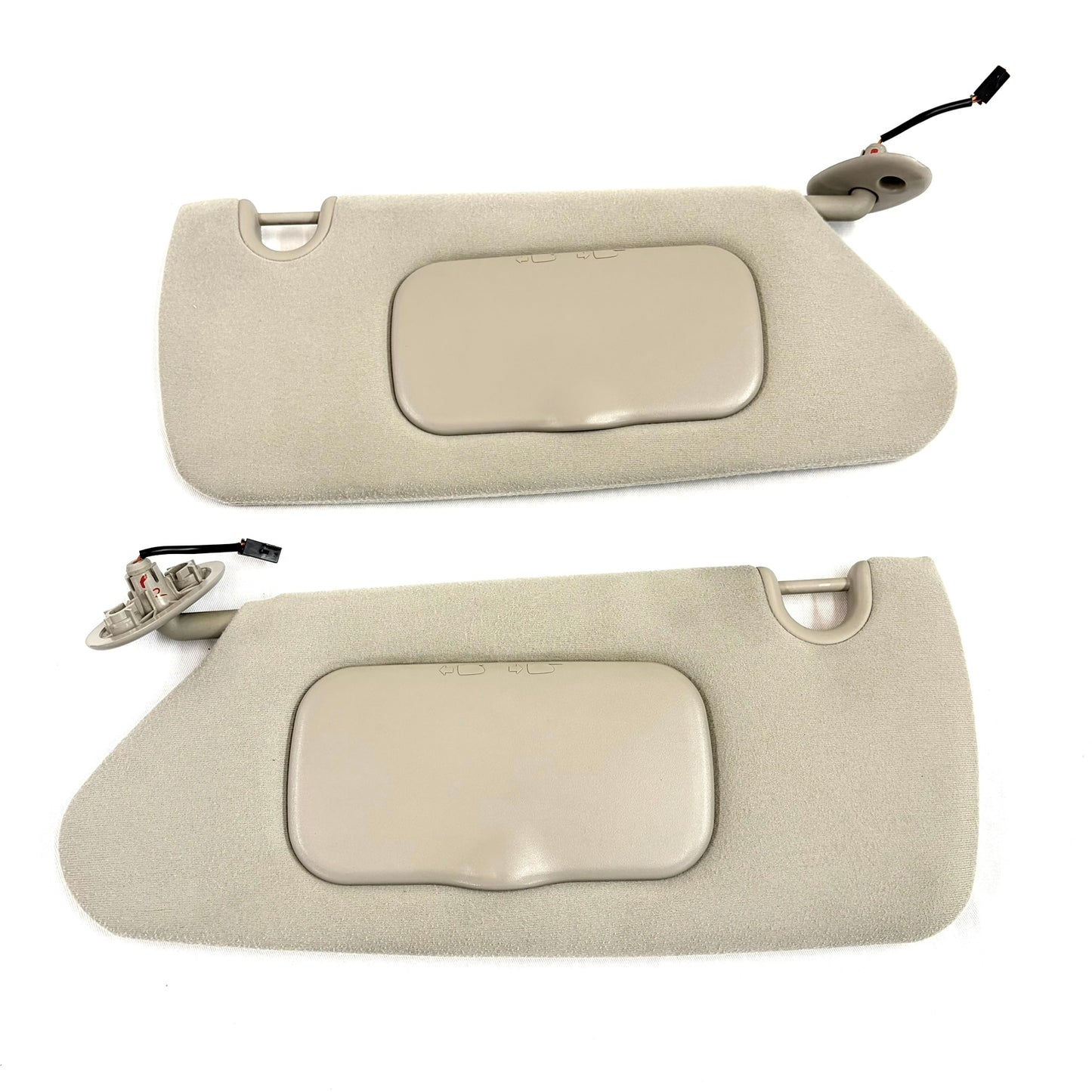 2001-2007 Town & Country Sun Visors Pair Passenger Driver GRAY OEM W/ Lights Dodge Grand Caravan