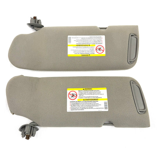 1999-2006 Sierra Silverado Sun Visors Passenger Driver Pair GRAY OEM Shades W/ Mirror