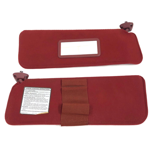1988-1995 Silverado Sierra Sun Visors Pair Passenger Driver OEM Red Burgundy