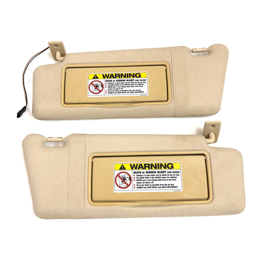 1996-2002 Mercedes-Benz E320 W210 Sun Visors OEM Pair Passenger Driver Tan Beige