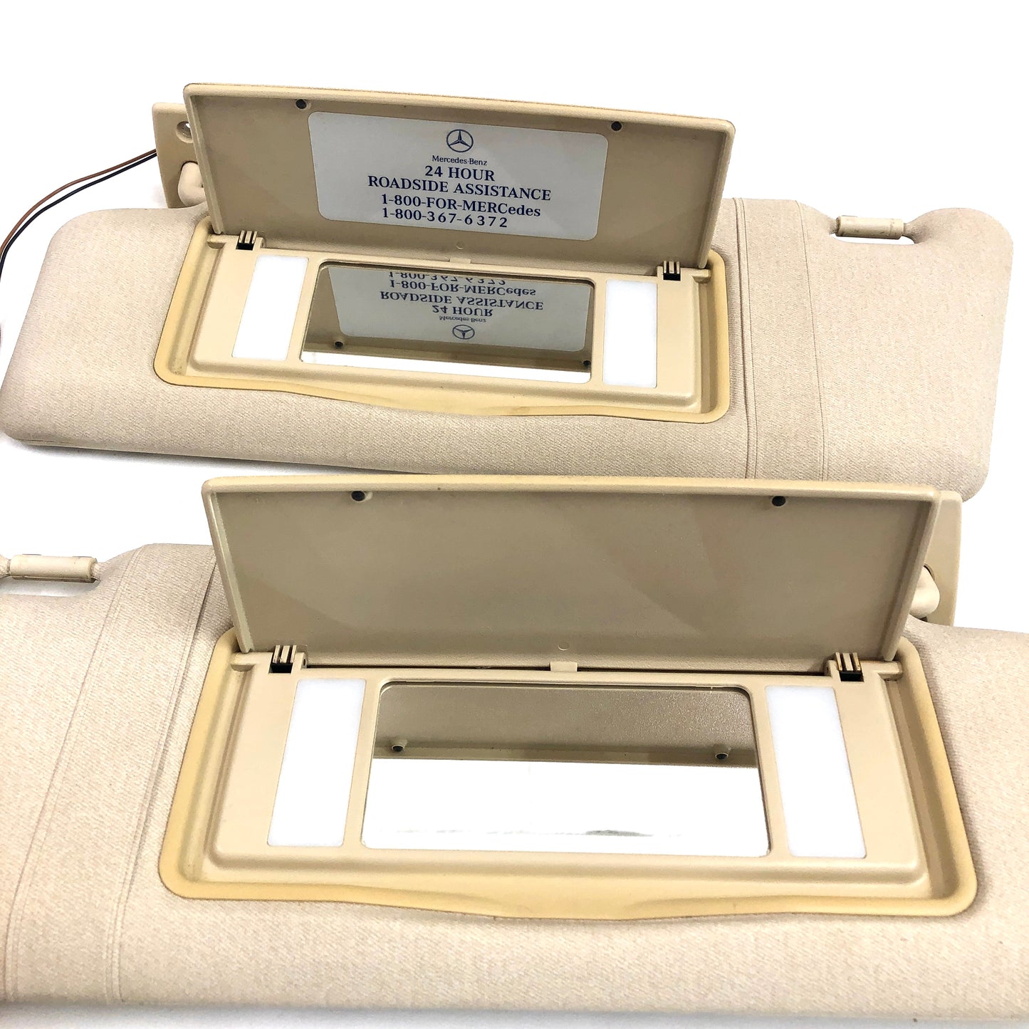 1996-2002 Mercedes-Benz E320 W210 Sun Visors OEM Pair Passenger Driver Tan Beige