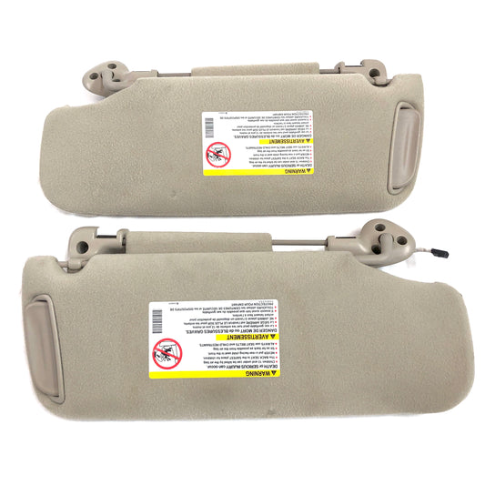 2001-2006 Avalanche Yukon Escalade Sun Visors Deluxe Pair Driver Passenger Shale