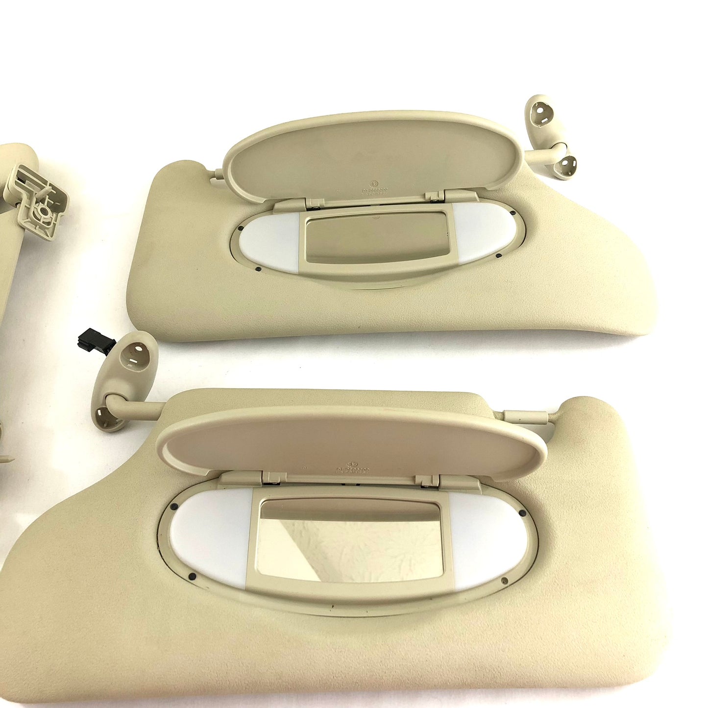 2007-2013 Mini Cooper Sun Visors Beige Set Passenger Driver OEM Shades W/ Lights