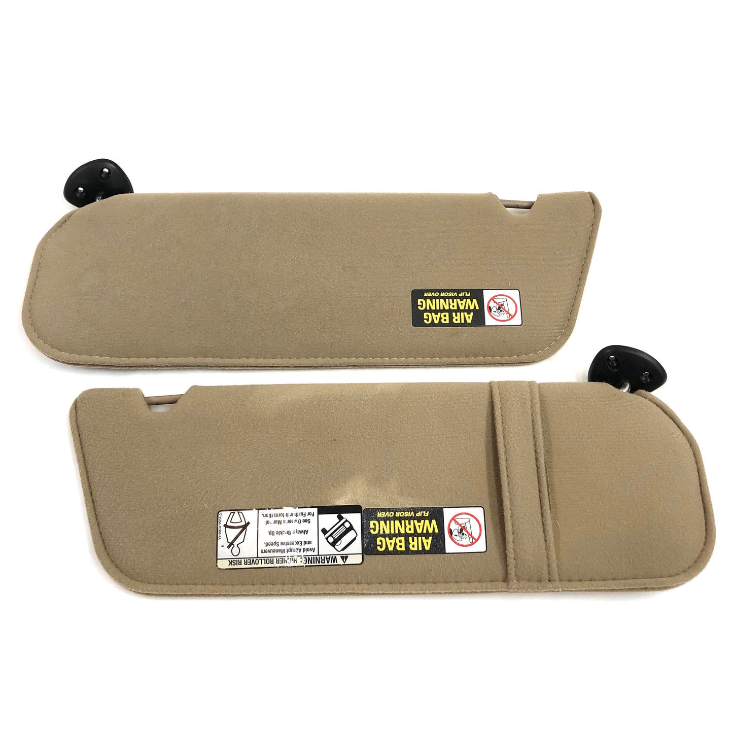 1989-2006 Ford Explorer Sport Trac Ranger Sun Visors Tan Pair OEM Passenger Driver W/ Mirror