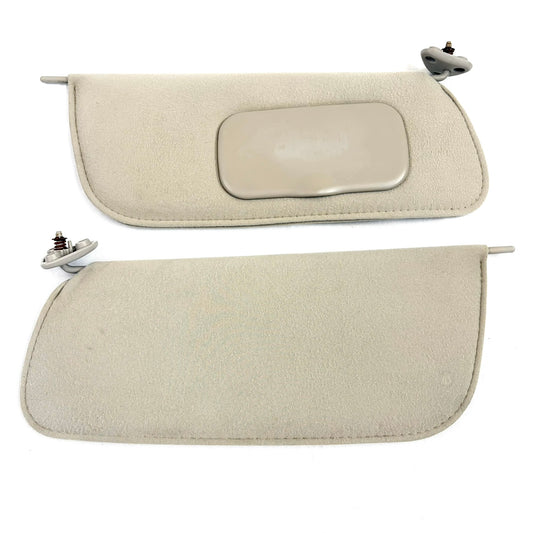 1997-1998 Dodge Dakota Sun Visors Pair Passenger Driver Cloth OEM Beige