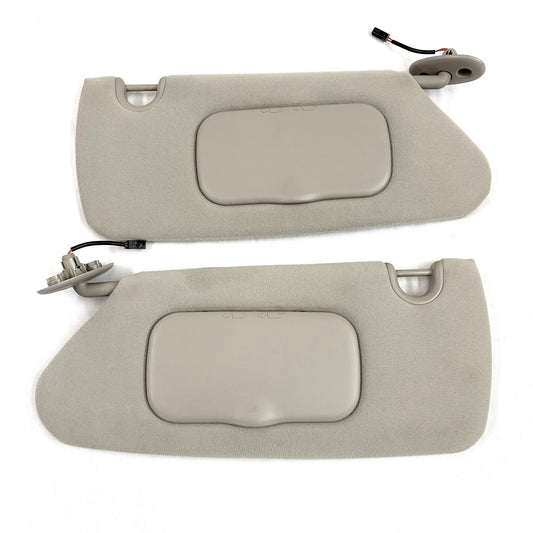 2001-2007 Town & Country Sun Visors Pair Passenger Driver GRAY OEM W/ Lights Dodge Grand Caravan
