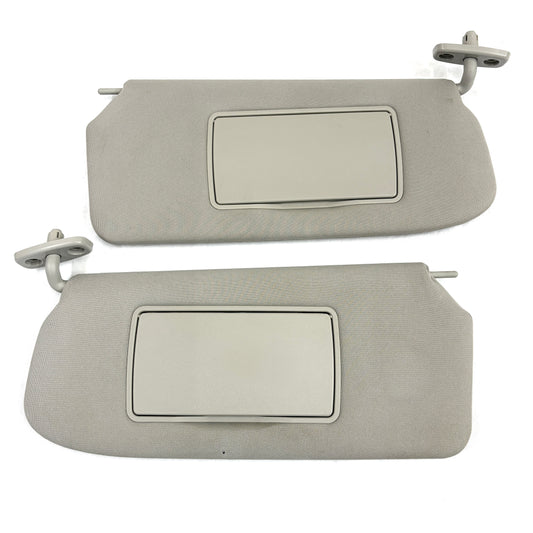 2007-2012 Nissan Sentra Sun Visors Pair Driver Passenger OEM Mirrors Gray Cloth