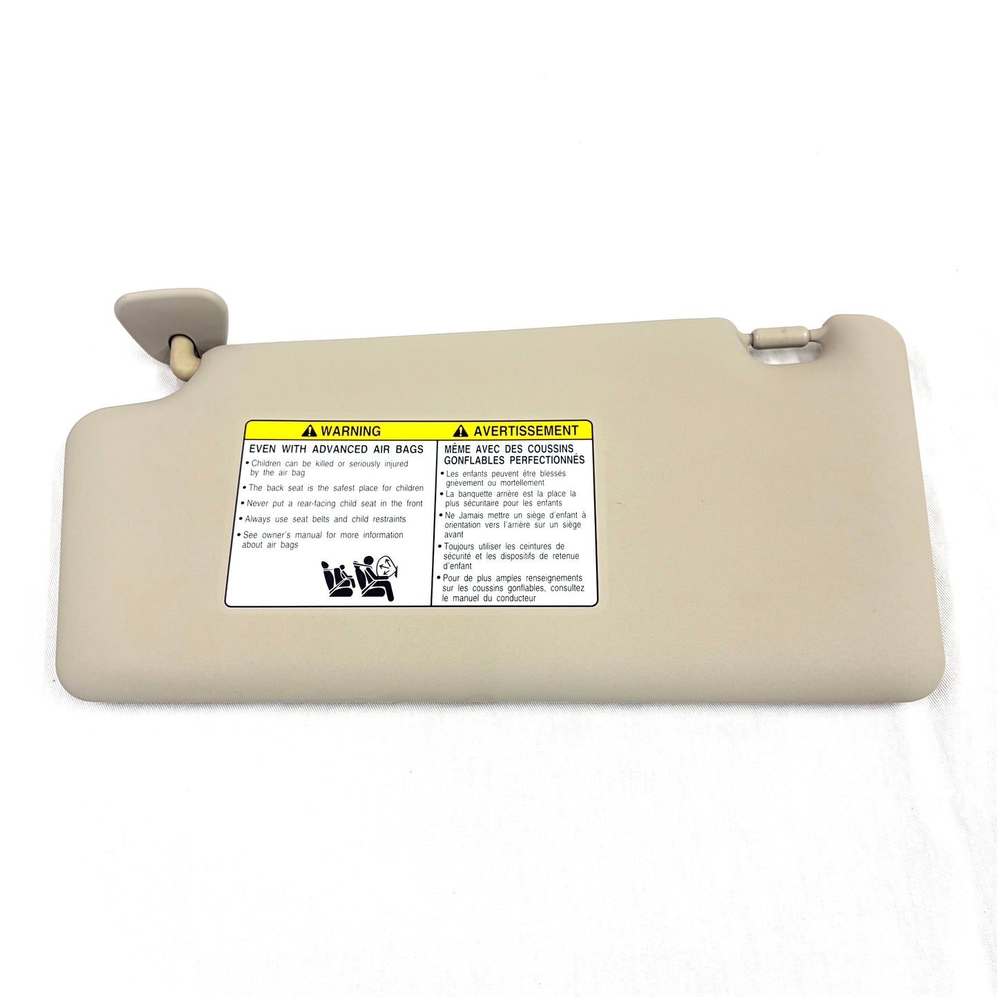 2008-2015 Nissan Rogue Sun Visor Driver Side BEIGE Vinyl Left OEM W/O Light