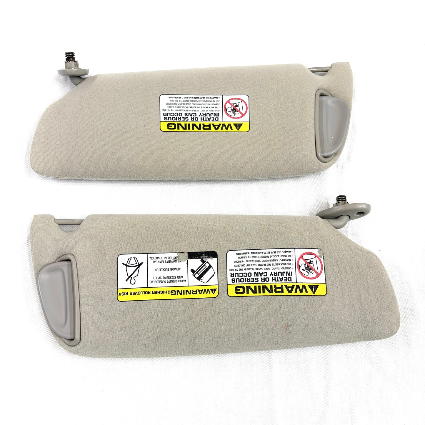 1999-2004 Jeep Grand Cherokee Sun Visors Driver Passenger Pair Shade OEM Light Gray