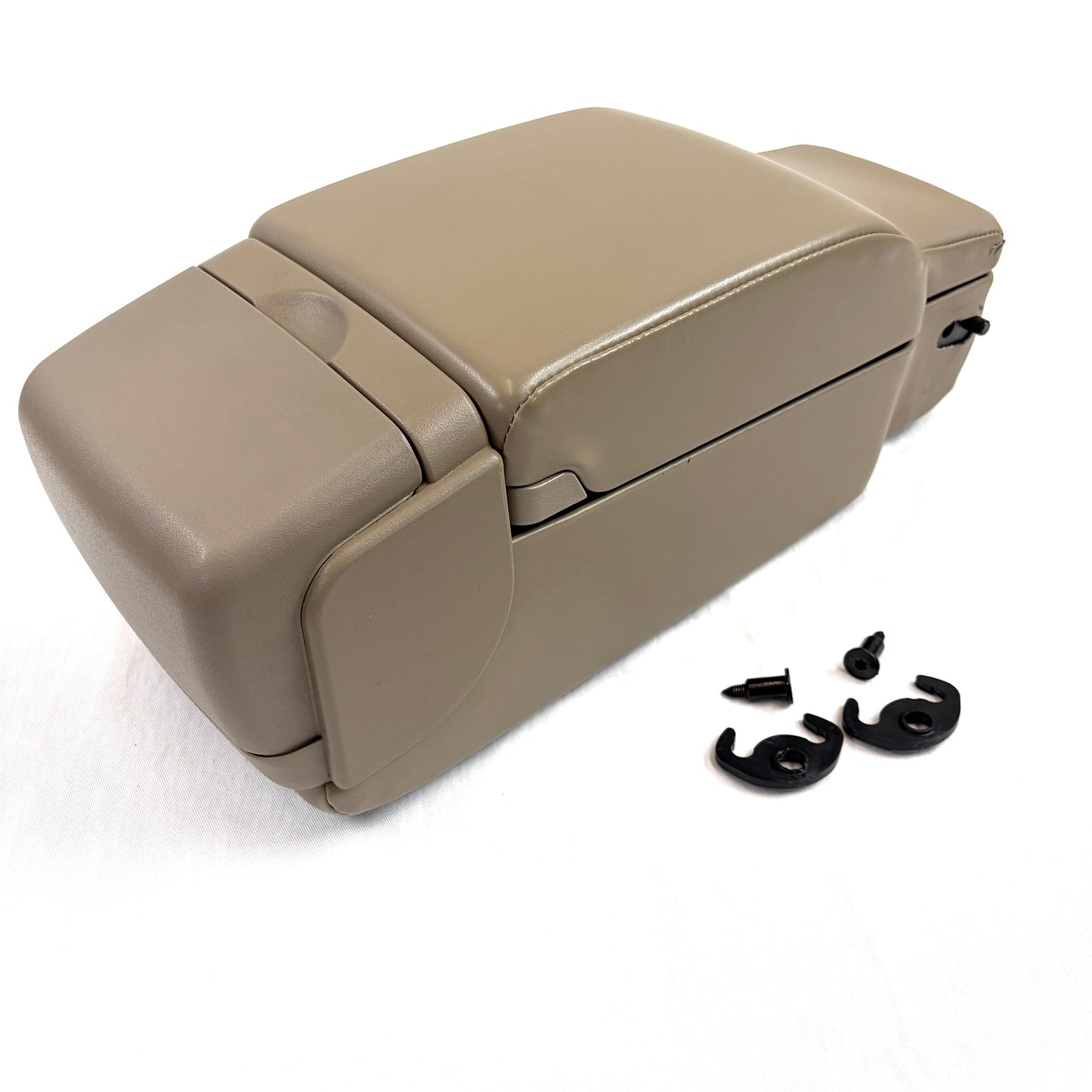 2000-2005 Buick LeSabre Center Console Lid Armrest Cup Holders OEM Dark Beige Tan Leather 13.5"