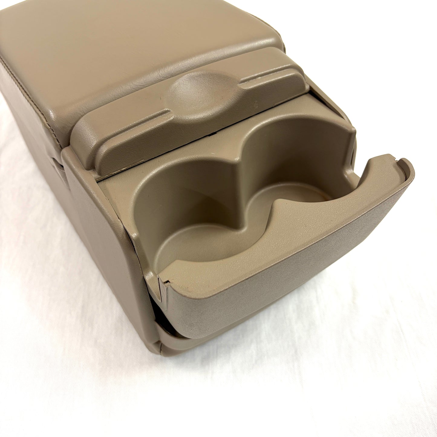 2000-2005 Buick LeSabre Center Console Lid Armrest Cup Holders OEM Dark Beige Tan Leather 13.5"