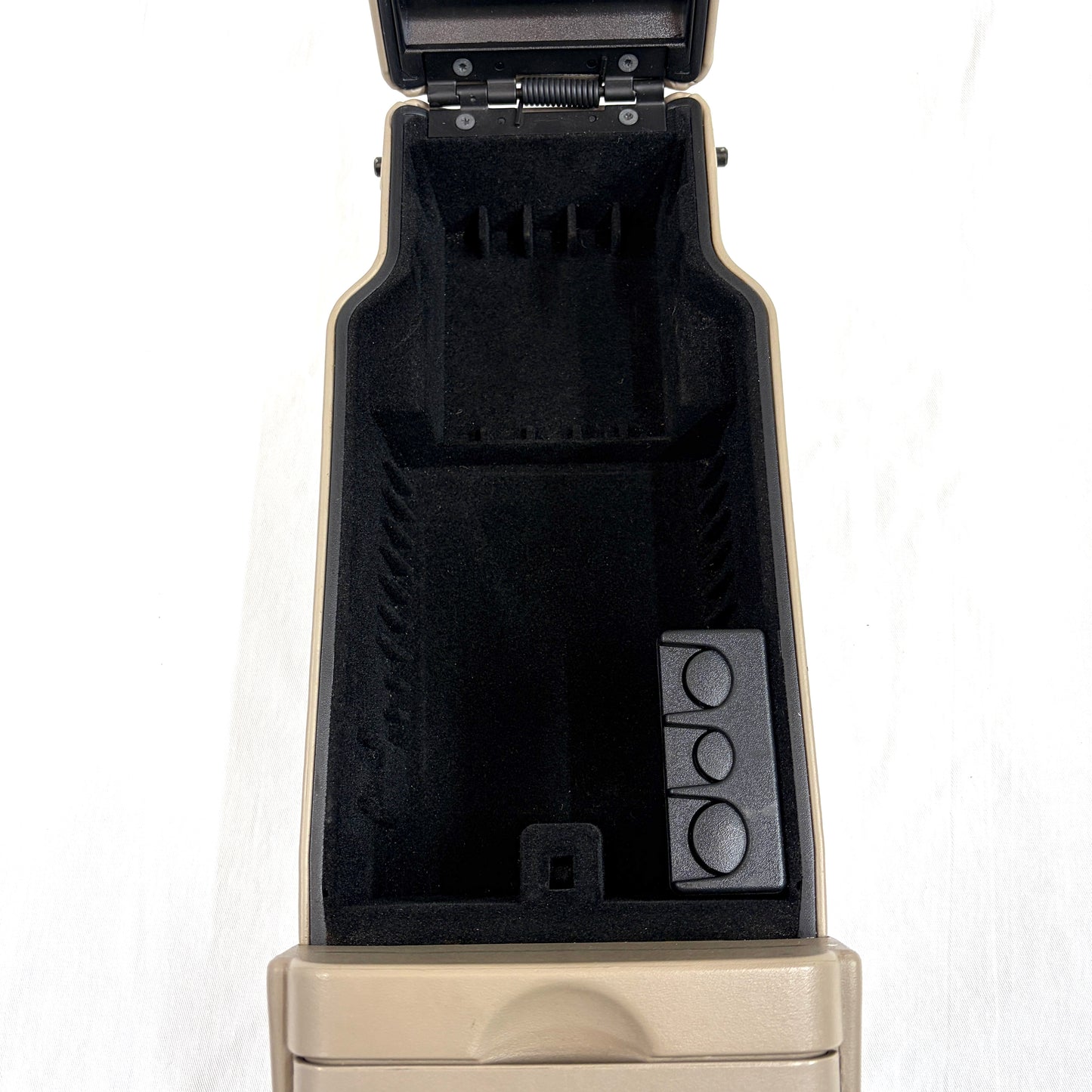 2000-2005 Buick LeSabre Center Console Lid Armrest Cup Holders OEM Dark Beige Tan Leather 13.5"