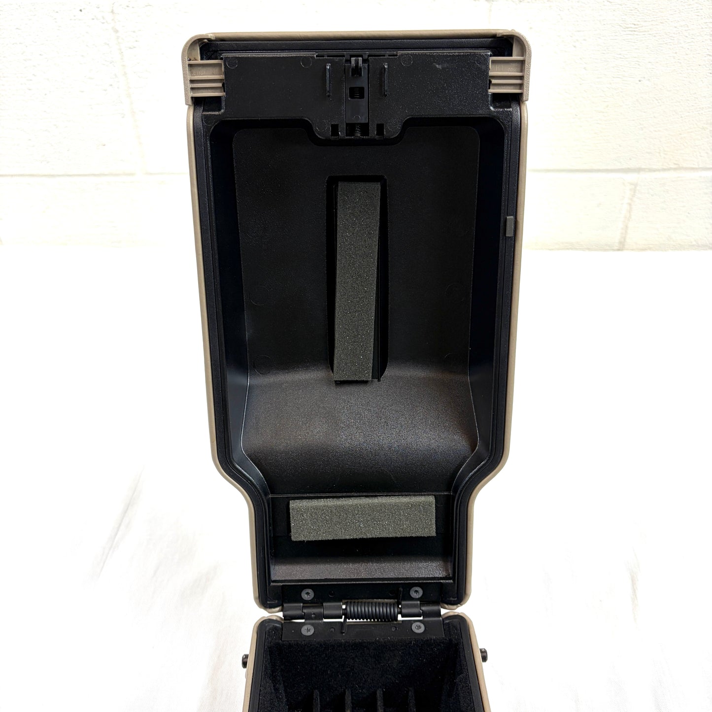 2000-2005 Buick LeSabre Center Console Lid Armrest Cup Holders OEM Dark Beige Tan Leather 13.5"