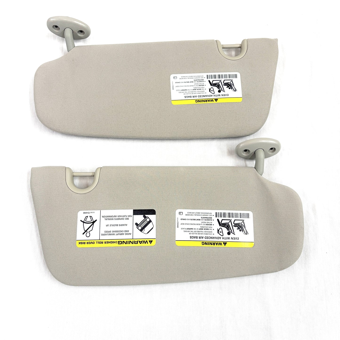 2007-2017 Jeep Patriot Compass Sun Visors Pair Passenger Driver OEM Light Gray