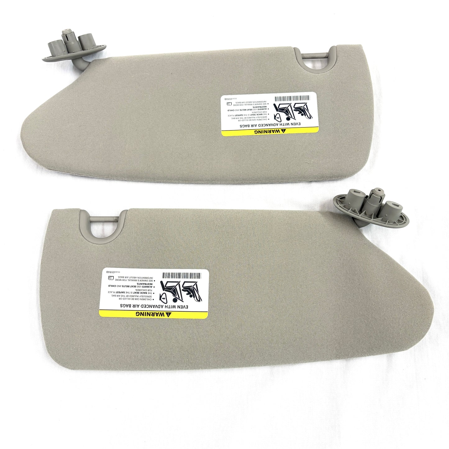 2005-2011 Dodge Dakota Sun Visors Driver Passenger Pair Shades OEM Gray