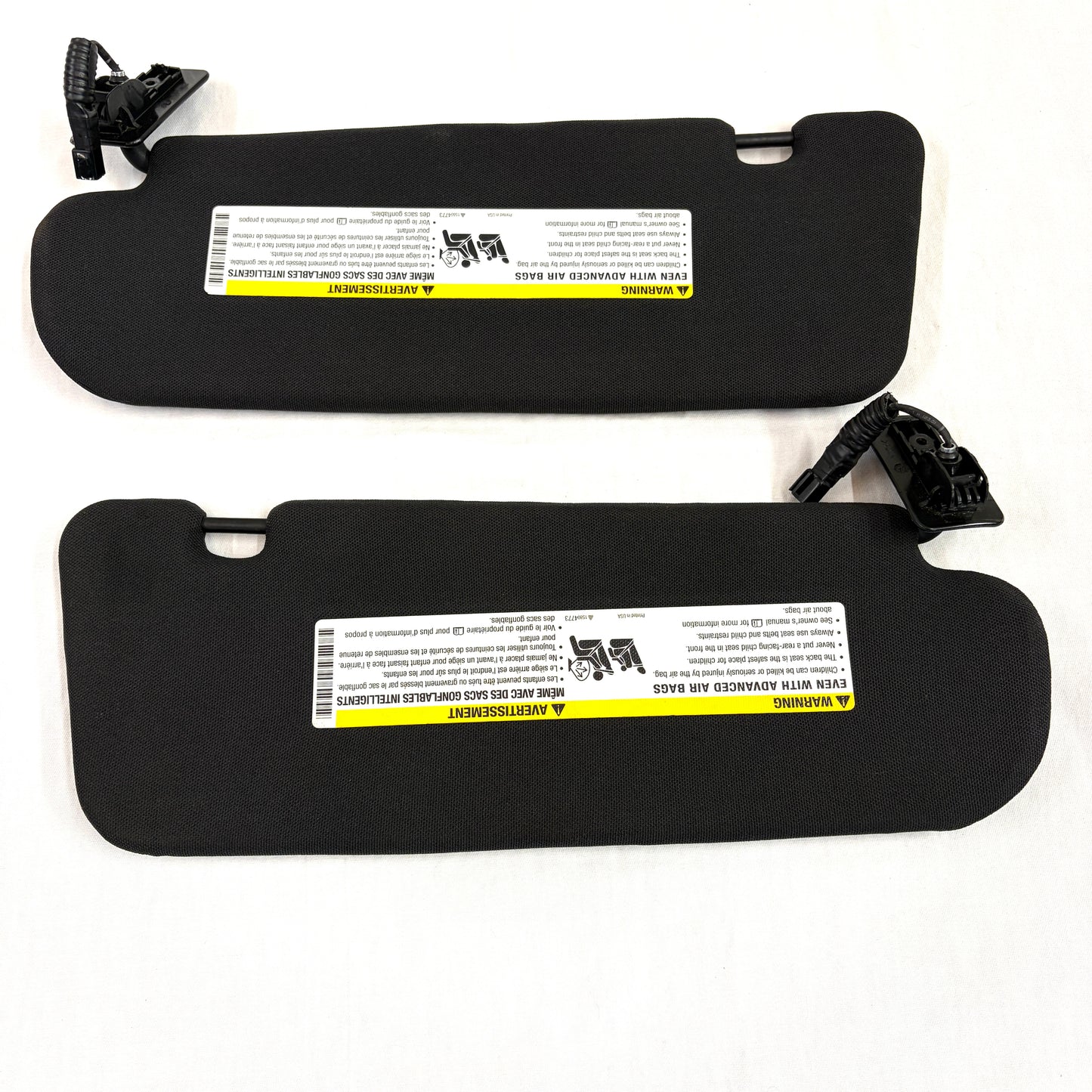 2008-2009 Pontiac G8 Sun Visors Driver Passenger PAIR OEM BLACK Illumination