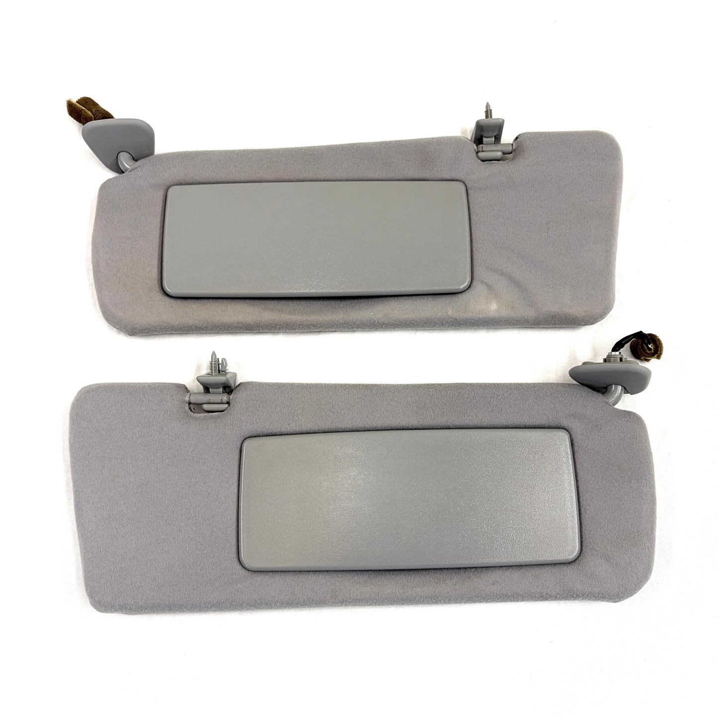 1997-2001 Toyota Camry Sun Visors Pair Shades OEM GRAY Lights Mirror Clips