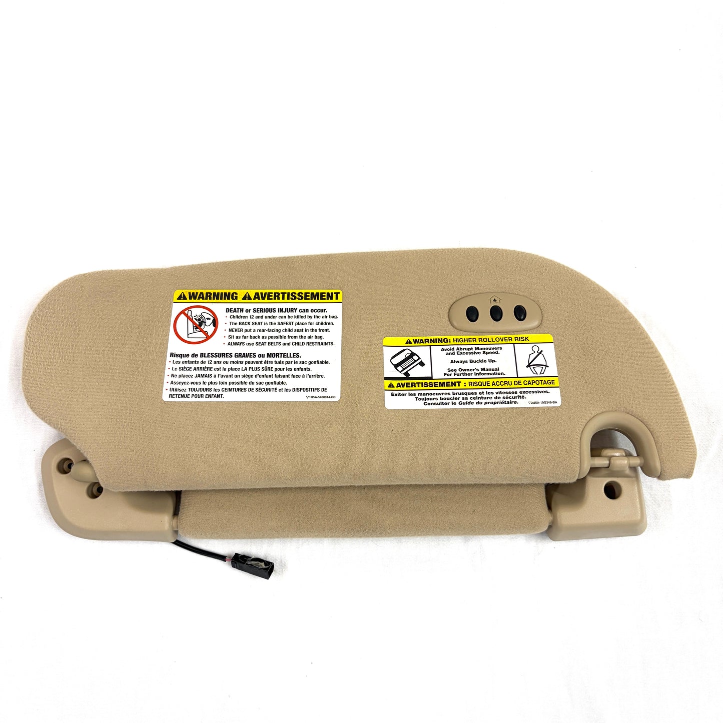 2007-2014 Ford Expedition Sun Visor Driver Left Side OEM Camel Tan W/ Homelink