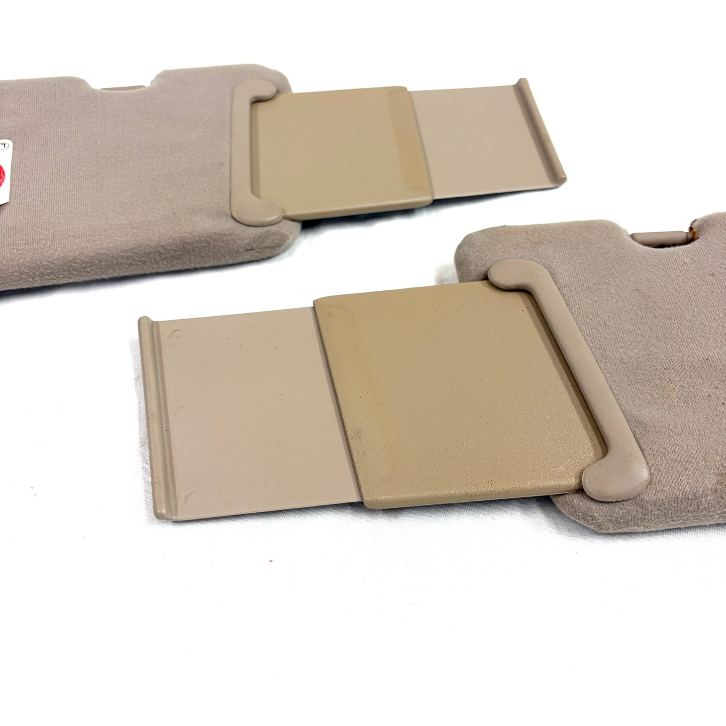 1997-2001 Toyota Camry Sun Visors OEM Tan Beige Passenger Driver Pair Shades Illuminated Mirrors