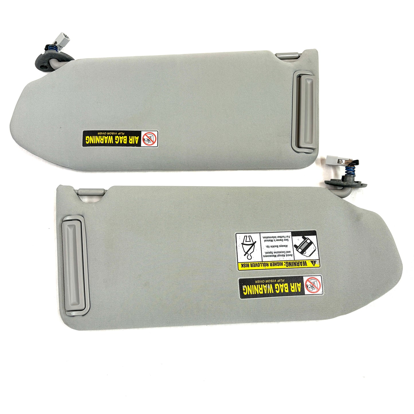 2003-2008 Honda Pilot Sun Visors Pair Driver Passenger Shades Gray OEM Mirror Illumination