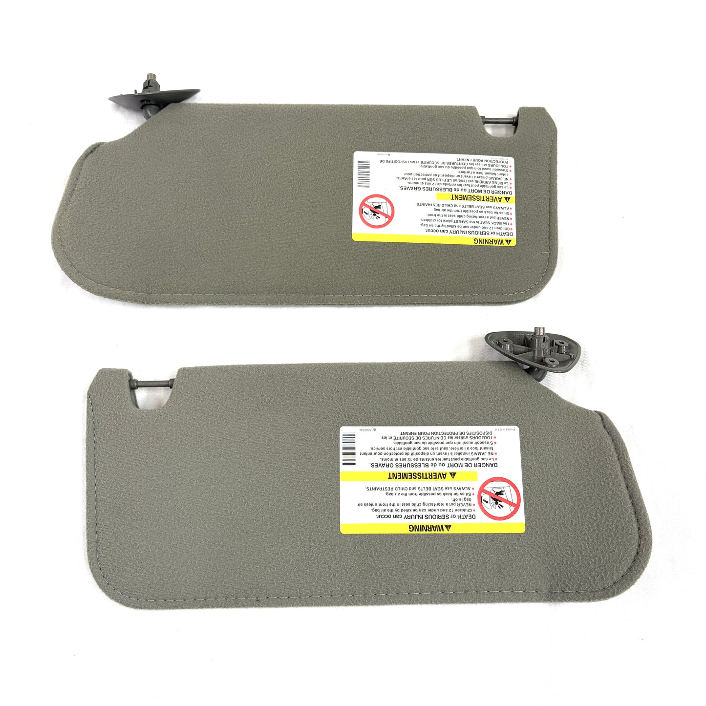 1995-2005 Chevy Blazer S10 Sun Visors OEM Passenger Driver Shades Medium Gray