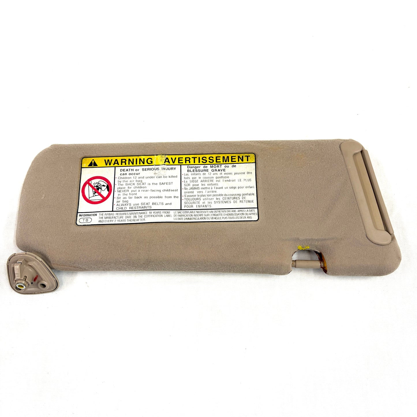 1997-2001 Toyota Camry Sun Visor Driver Left Side Shade Cloth OEM Tan Beige Brown