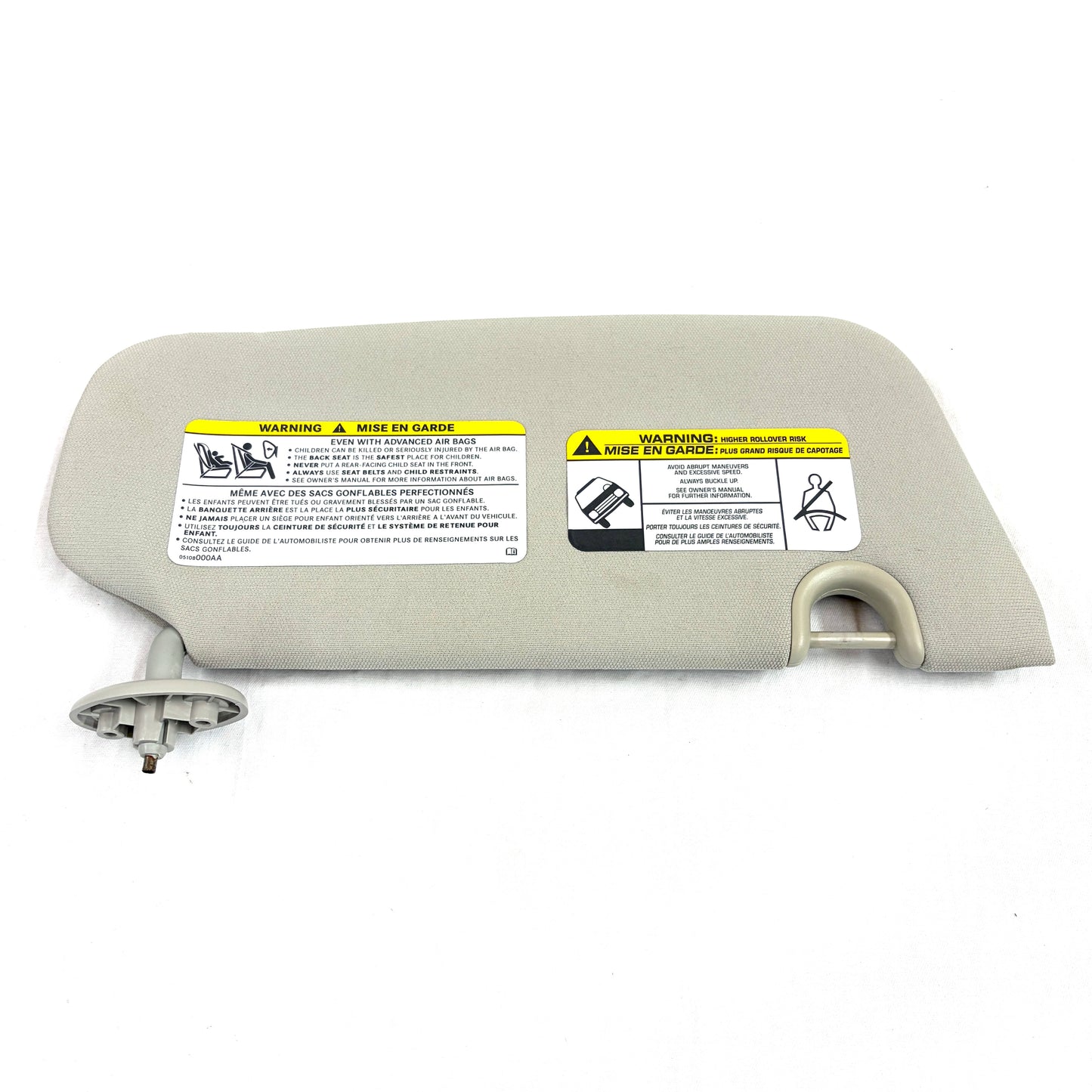 2007-2017 Jeep  Patriot Compass Sun Visor Driver Left Side OEM Light Gray