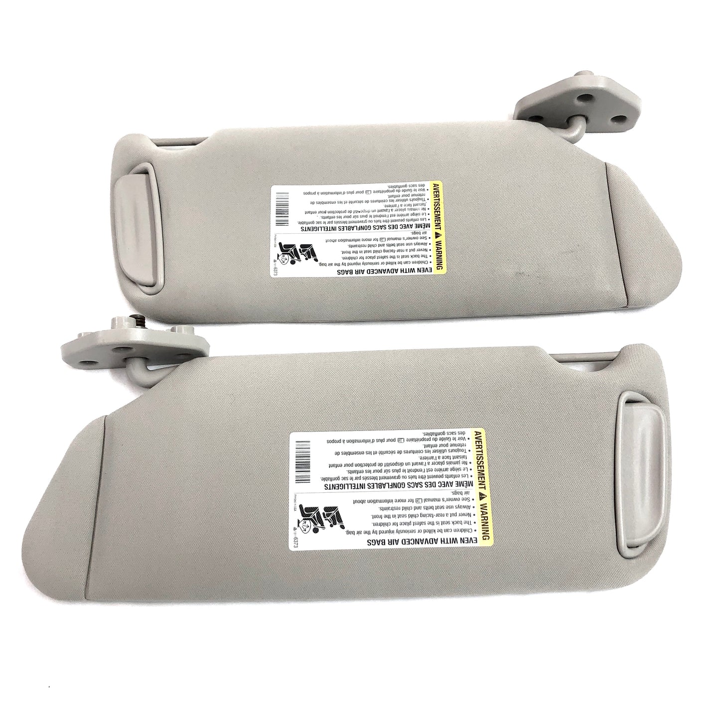 2006-2010 H3 Hummer Sun Visors Pair Driver Passenger Sides OEM Gray