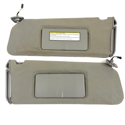 1995-1999 Suburban Yukon Tahoe Sun Visors PAIR Shades OEM Gray W/ Lights