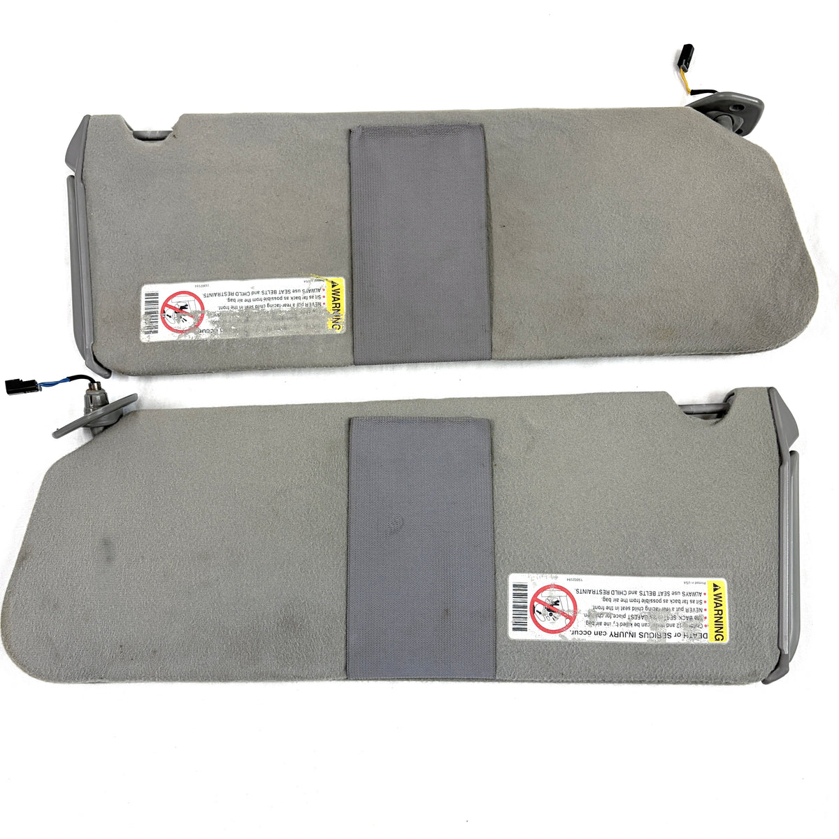 1995-1999 Suburban Yukon Tahoe Sun Visors PAIR Shades OEM Gray W/ Lights